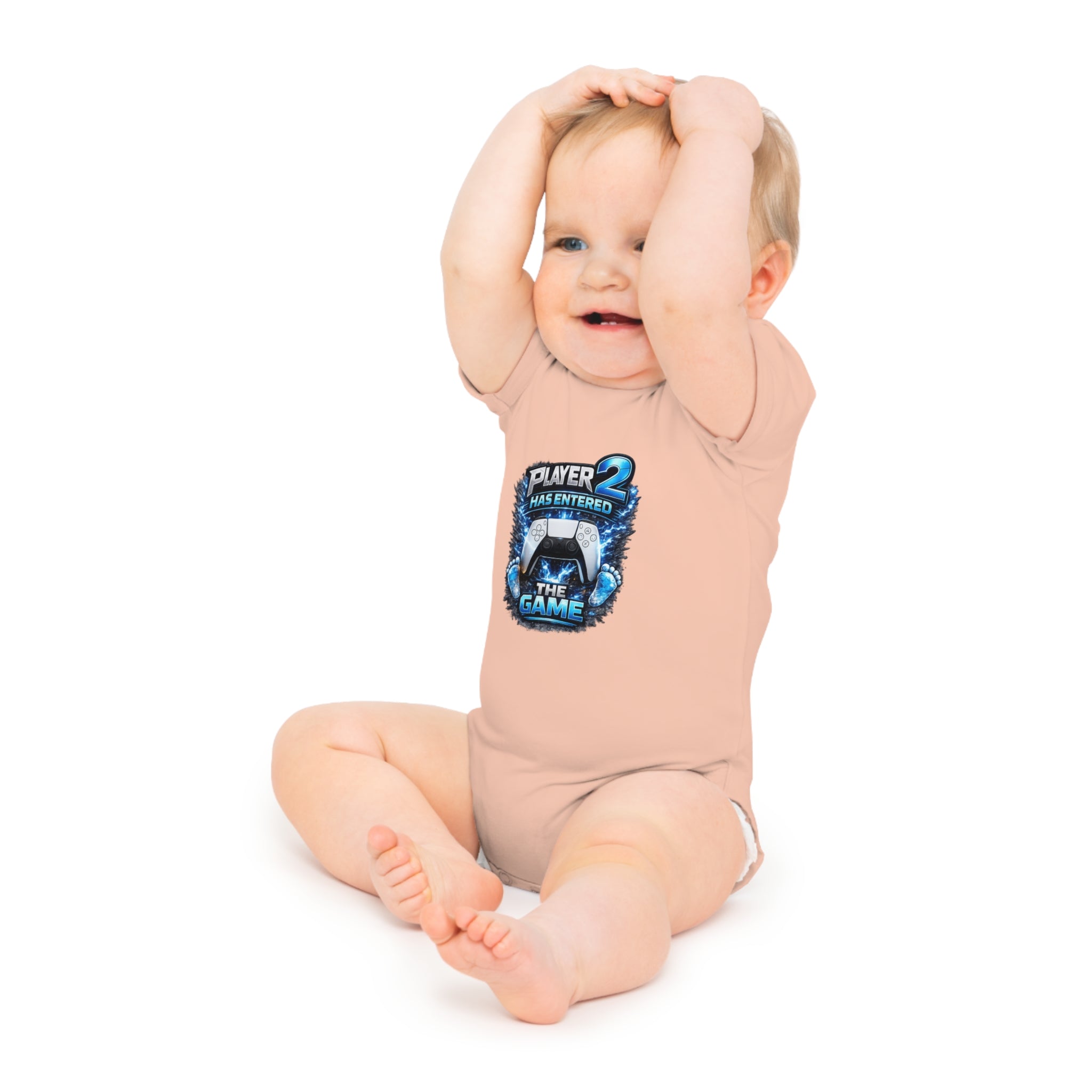 Personalisation Player 2 Has Entered The Game Baby Boy Bodysuit | New Baby Announcement