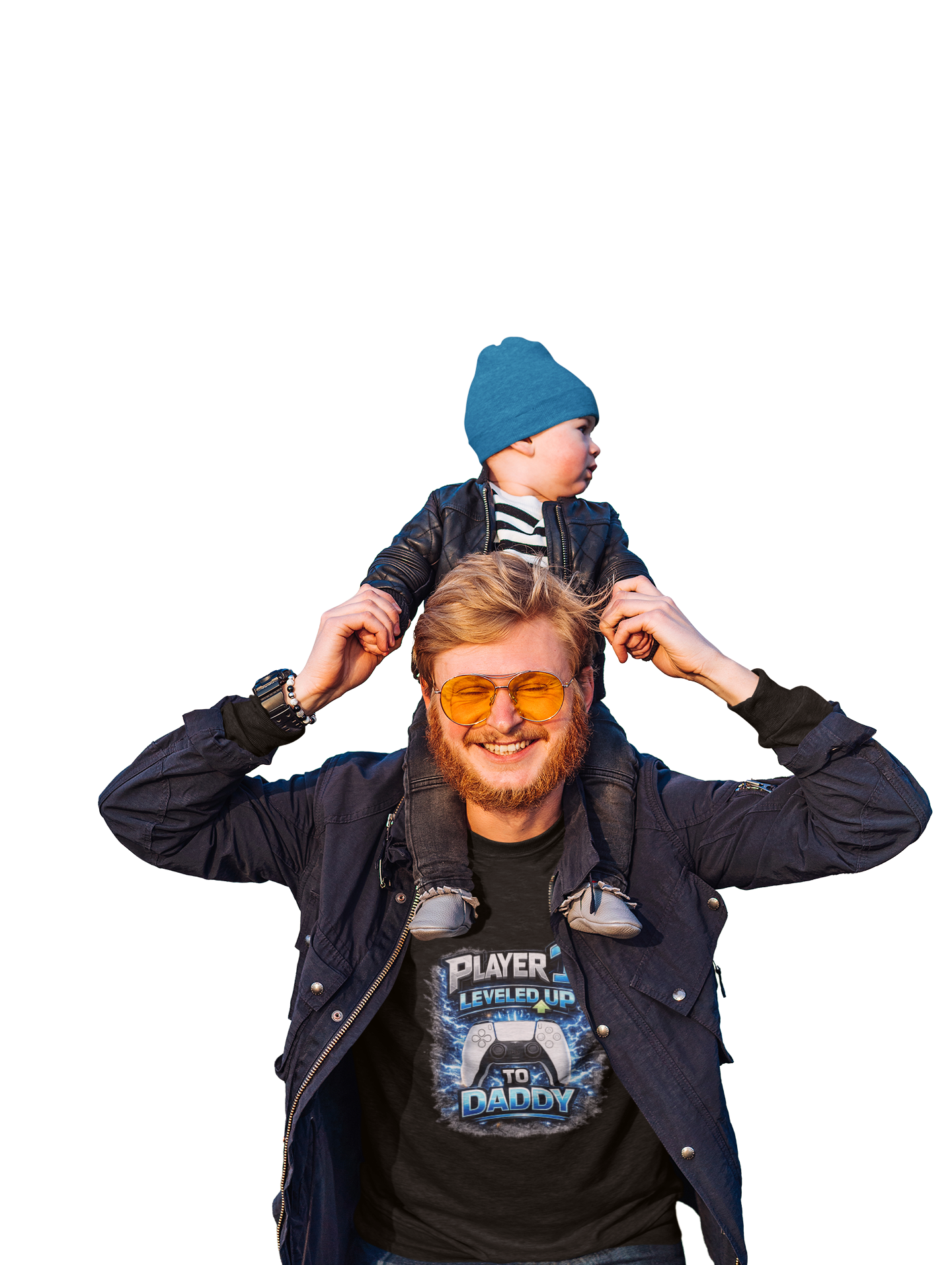 Personalisation Player 1 Leveled Up to Daddy Gamer Shirt | New Dad Announcement Tee