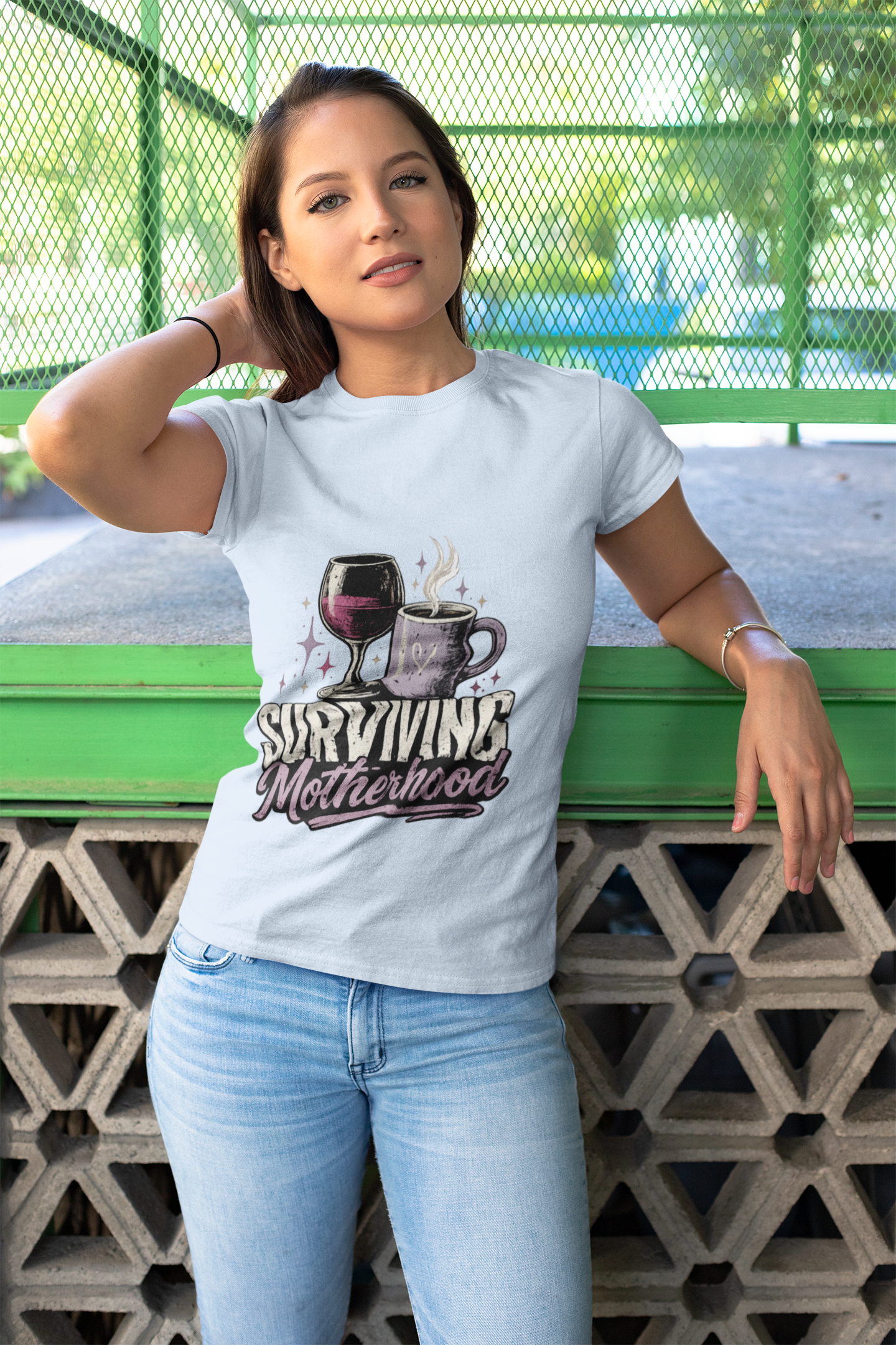 Personalisation Surviving Motherhood T-Shirt | Relatable Mum Life Shirt