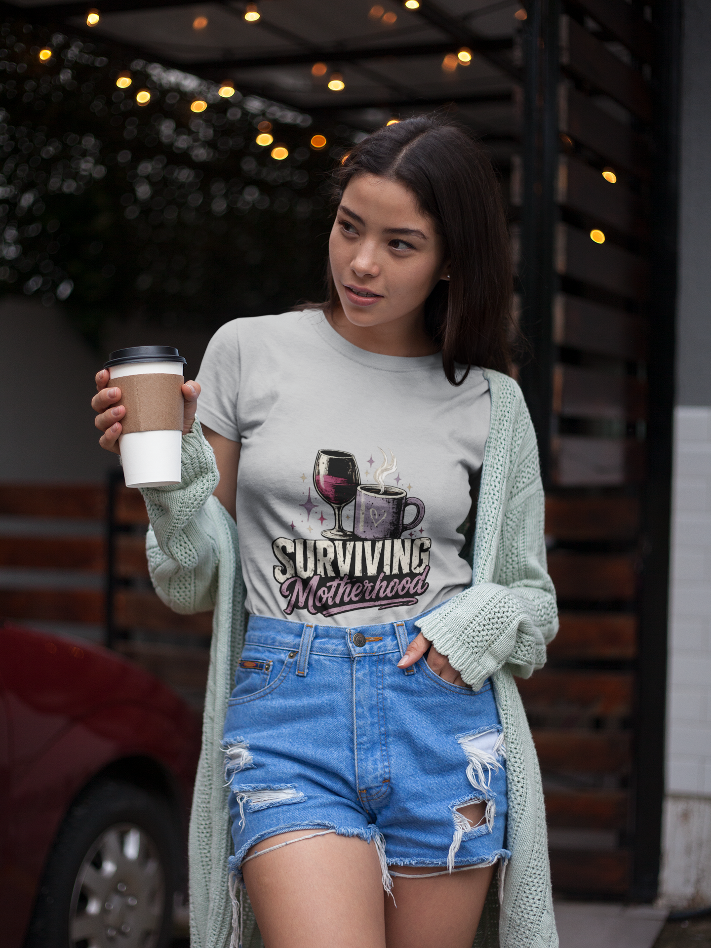 Personalisation Surviving Motherhood T-Shirt | Relatable Mum Life Shirt